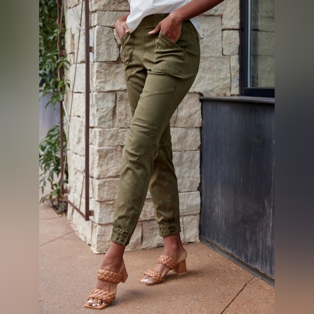 Spanx Stretch Twill Cargo Jogger, Medium, Darkened Olive